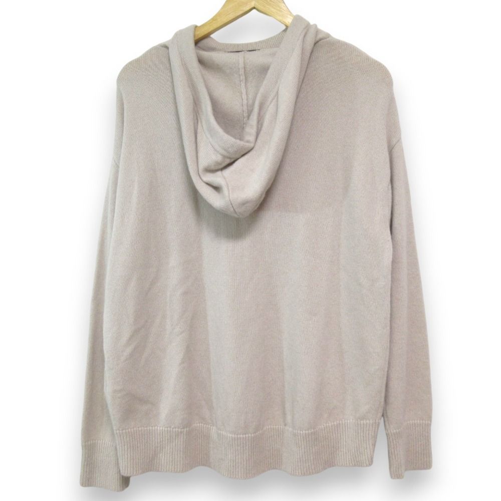 24AW S Max Mara エスマックスマーラ ビジューロゴ カシミヤブレンド ウール ニットパーカー Lサイズ ベージュ レディース 古着