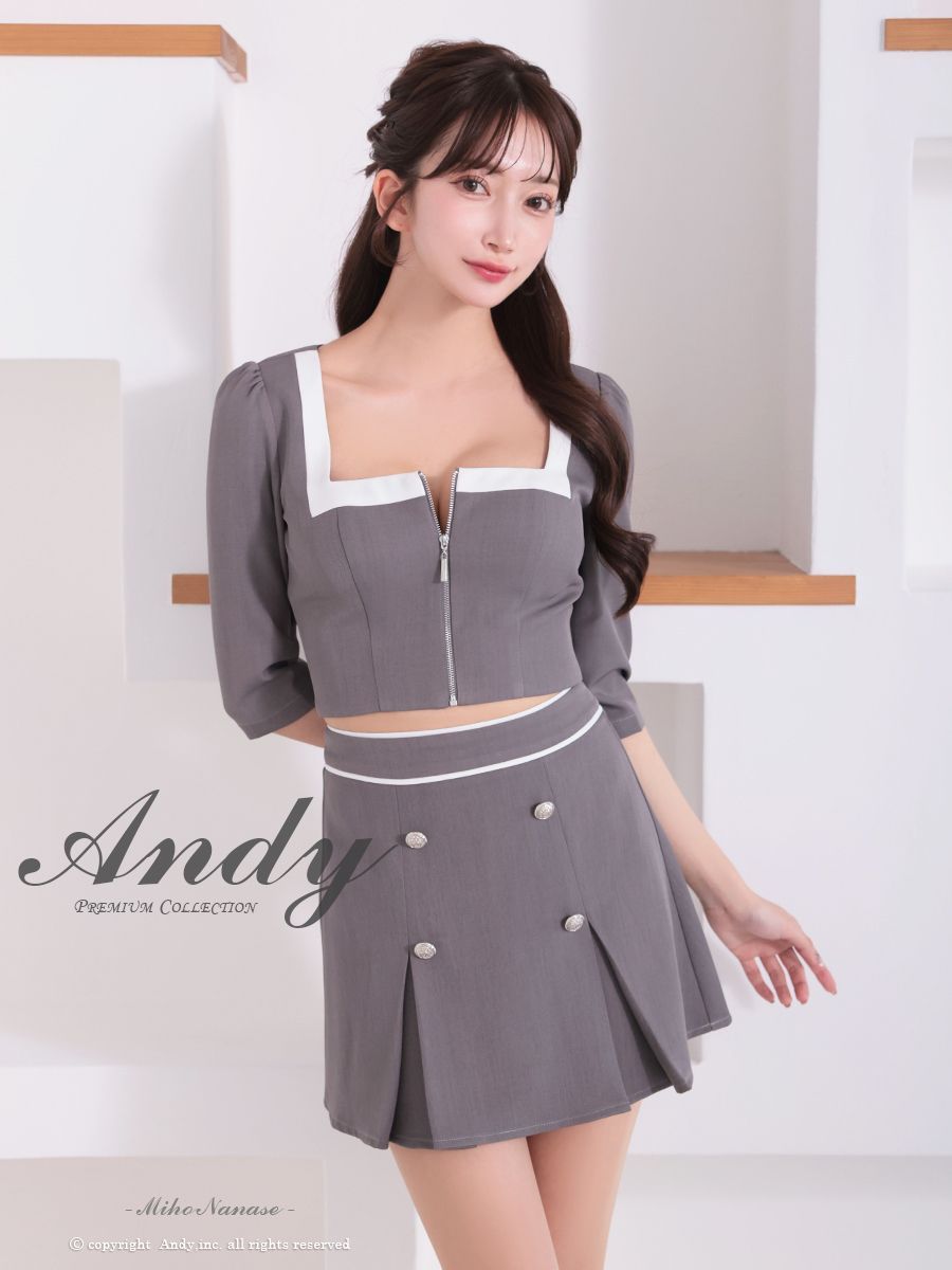 an スクエアネック 半袖バイカラー セットアップドレス an スクエアネック 半袖バイカラー セットアップドレス