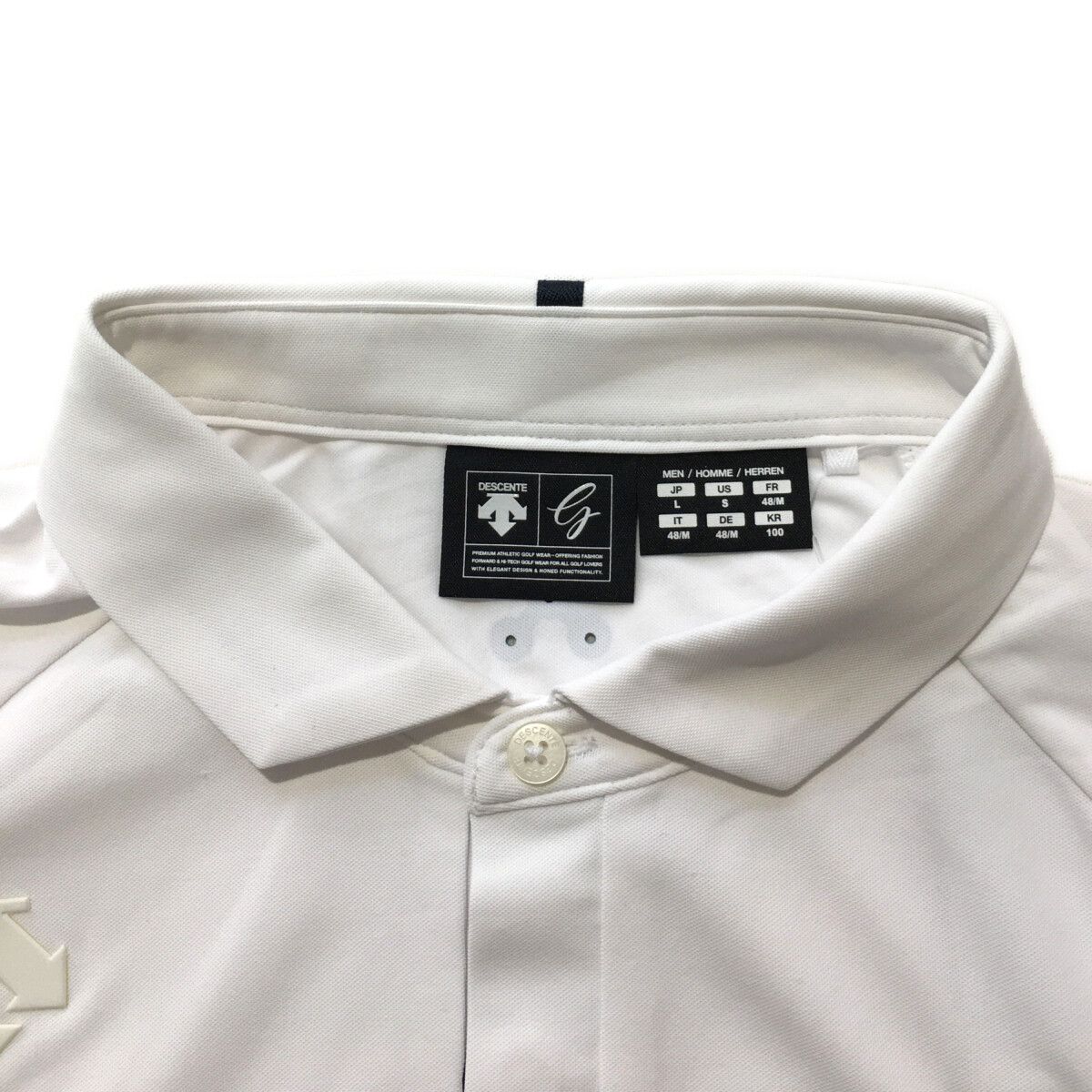 coco 中古 デサントゴルフ DESCENTE GOLF メンズ 半袖ポロシャツ L 白 ホワイト 総柄 中古 メンズ デサントゴルフ DESCENTE GOLF 半袖ポロシャツ L