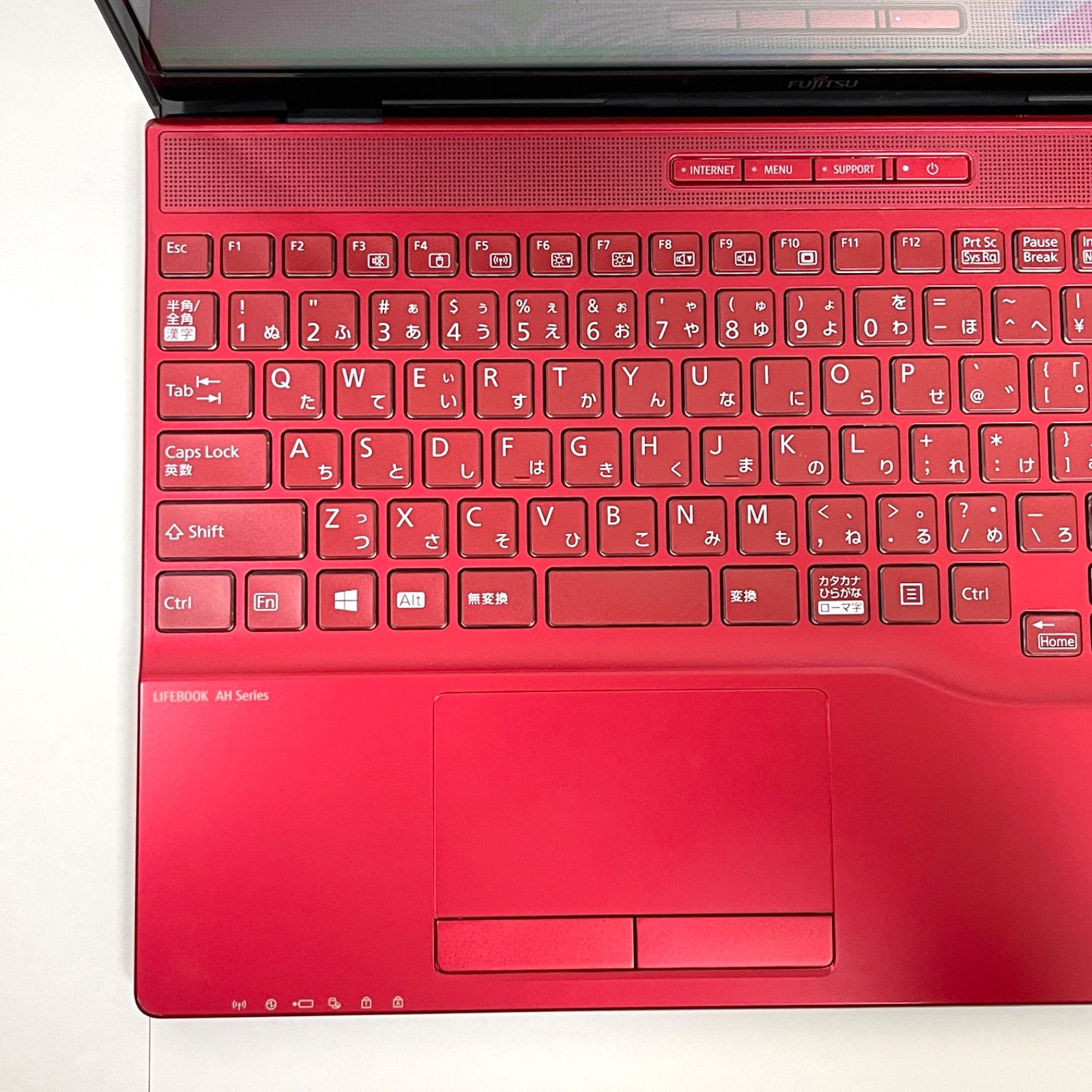 Windows10終了対策モデル FMV LIFEBOOK FMVA40F1RJ レッド 正規対応Windows11 メモリ8GB SSD256GB Athlon Silver 3050U 高性能 デザインモデル VETTDRUCK_DE