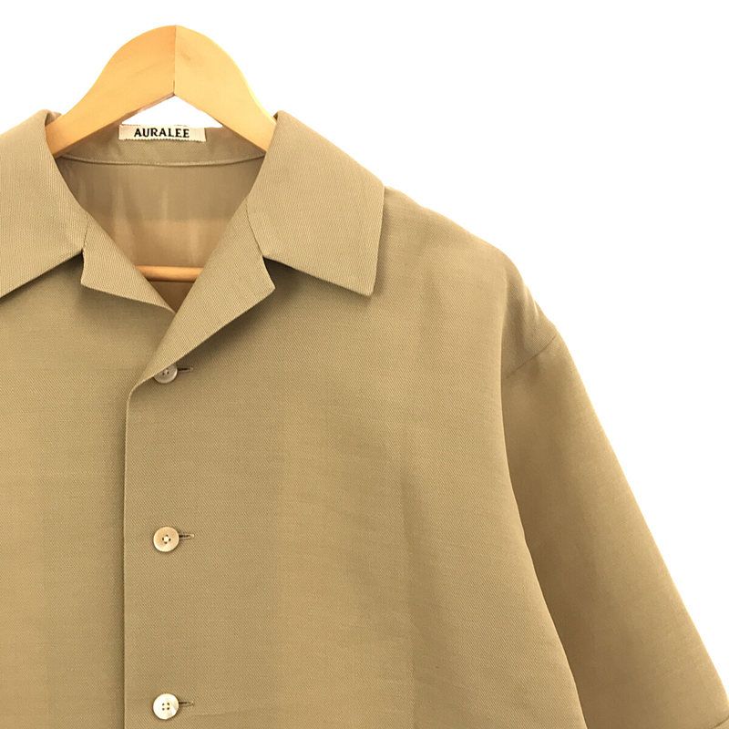 【美品】  AURALEE / オーラリー | SILK COTTON SALT SHRUNK PIQUE BIG SHIRTS / コットンシルク ビッグシャツ | 1 | beige | レディース AURALEE - 【美品】 AURALEE / オーラリー | SILK COTTON SALT SHRUNK