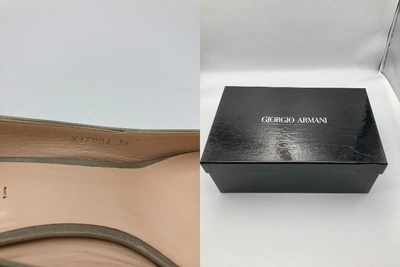 GIORGIO ARMANI ジョルジオアルマーニ CEMENTO NUDO レザー パンプス