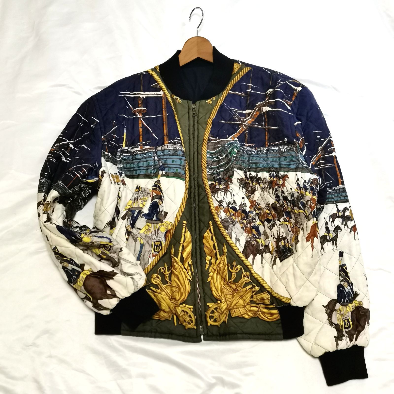 エルメス ジャケット ホワイト ネイビー カーキ HERMES