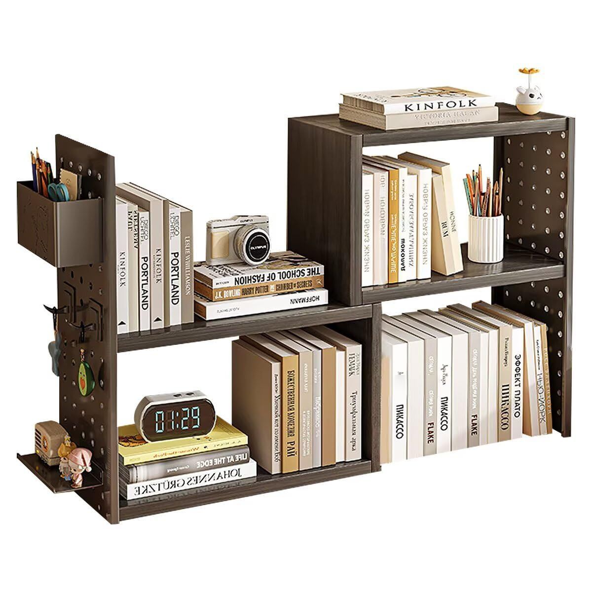 Size:奥行14×高さ46.5_Color:ブラック KASABULAC デスク上置棚 卓上