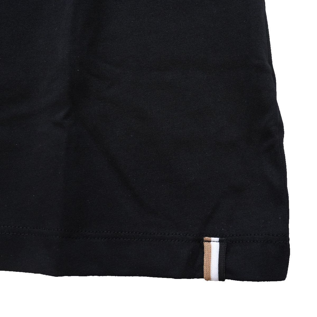 2025 BOSS ロゴ シグネチャーストライプ Tシャツ 黒 M ボス HUGO 2025◇最新作◇ BOSS ◇ボス◇ワンポイント BOSS ロゴ 裾