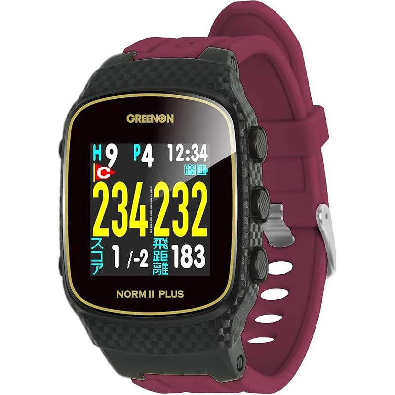 GreenOn（グリーンオン）ザ・ゴルフウォッチ ノルム プラス ※みちびきL１S対応 カラー液晶 THE GOLF WATCH NORM  Plus (NORM II PLUS ボルドーレッド)