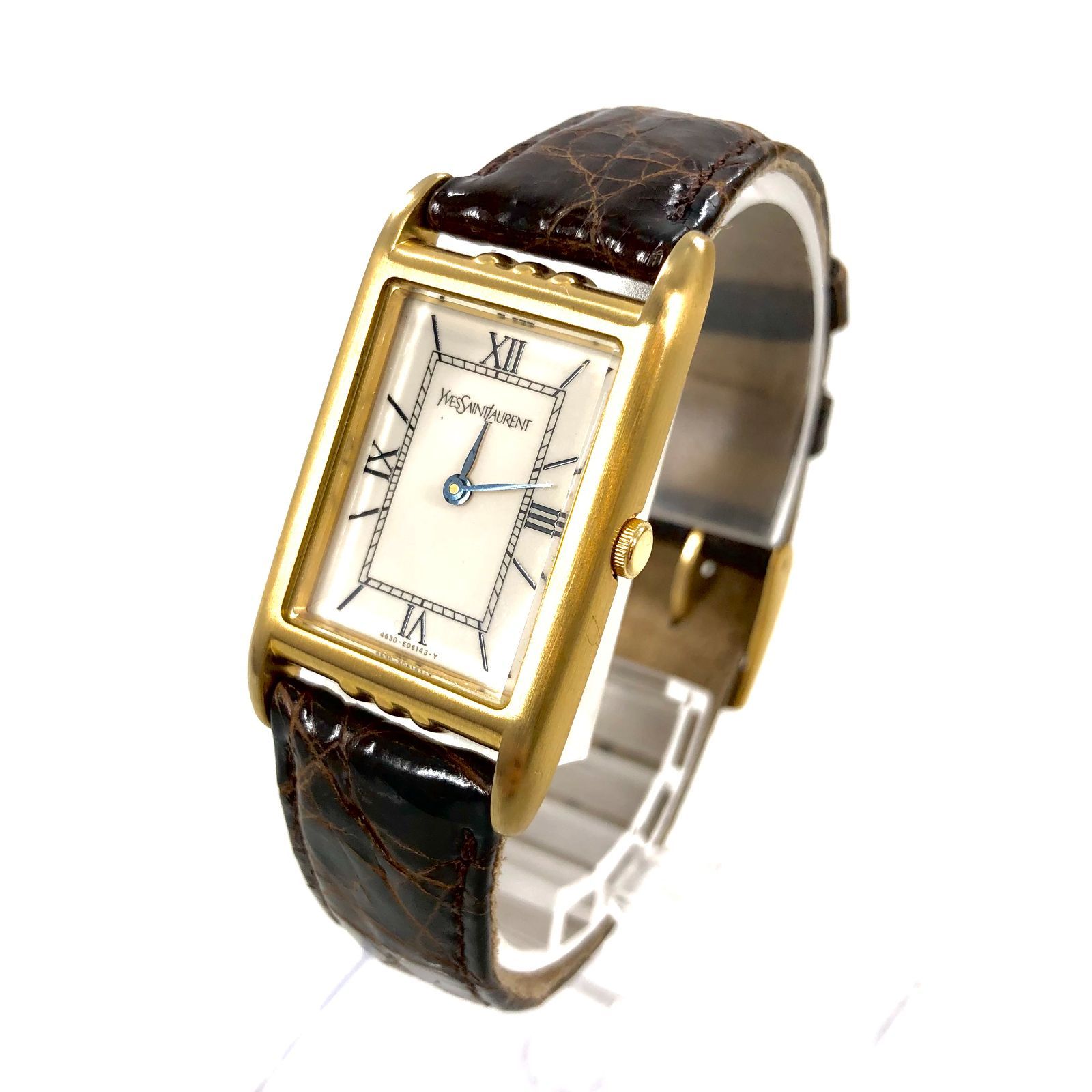 Yves Saint Laurent イヴサンローラン 4625-E68176 QZ ホワイト文字盤 