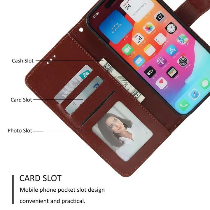 A21 ブラック手帳型スマホケース