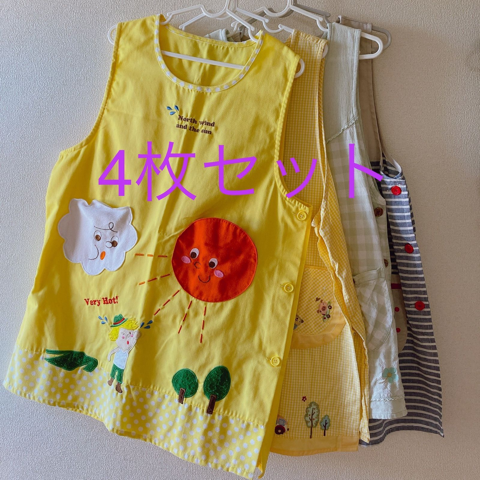 ★保育士エプロン4枚まとめて★ 保育士 エプロン 4枚セット - メルカリ