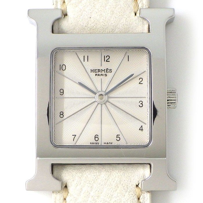エルメス HERMES 腕時計 Hウォッチ HH1.210 スクエア シルバー