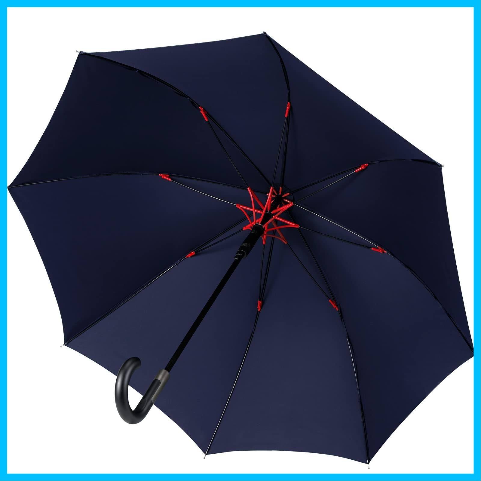 商品 自動開けステッキ傘 大きい 丈夫 耐風 紳士傘 軽量 Teflon加工 260 T高強度グラスファイバー 晴雨兼用傘 超撥水 傘 日傘 収納ポーチ付き レディース メンズ 前代未聞の撥水性能大突破 Vialifer長傘