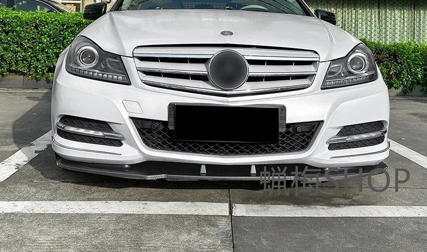 ベンツ Cクラス W204 フロントリップスポイラー カーボン調 バンパーエアロ BENZ メルセデス ベンツ W204 Cクラス 後期 AMGスポーツ用