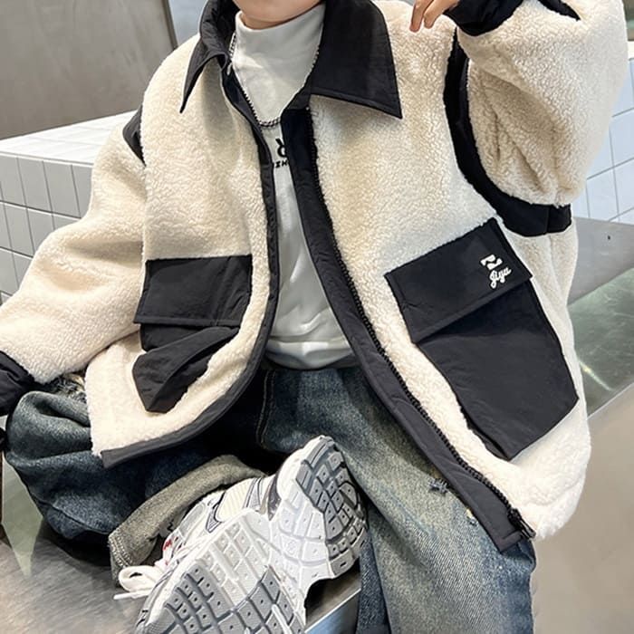小学生 男の子 ボア ブルゾン ボアジャケット 春秋冬 アウター ダンス ジュニア カジュアル 通勤 子ども キッズ ストリート 子供服 韓国 ヒップホップ nee3c802314