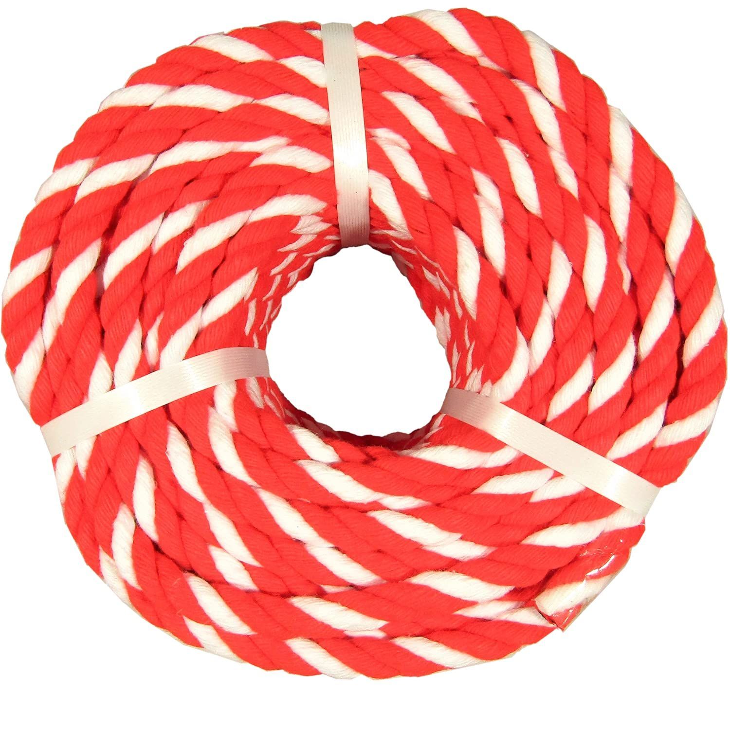 日本限定 紅白ロープ 9mm×50m アクリルロープ 神輿 飾り 赤白ロープ 装飾ロープ 生川