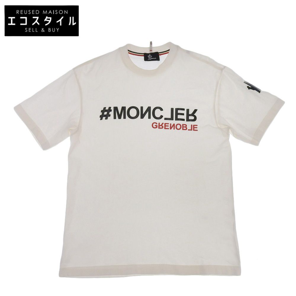 MONCLER モンクレール MONCLER モンクレール コットン GRENOBLE ロゴプリント 半袖Tシャツ トップス メンズ ホワイト S 21年製 S
