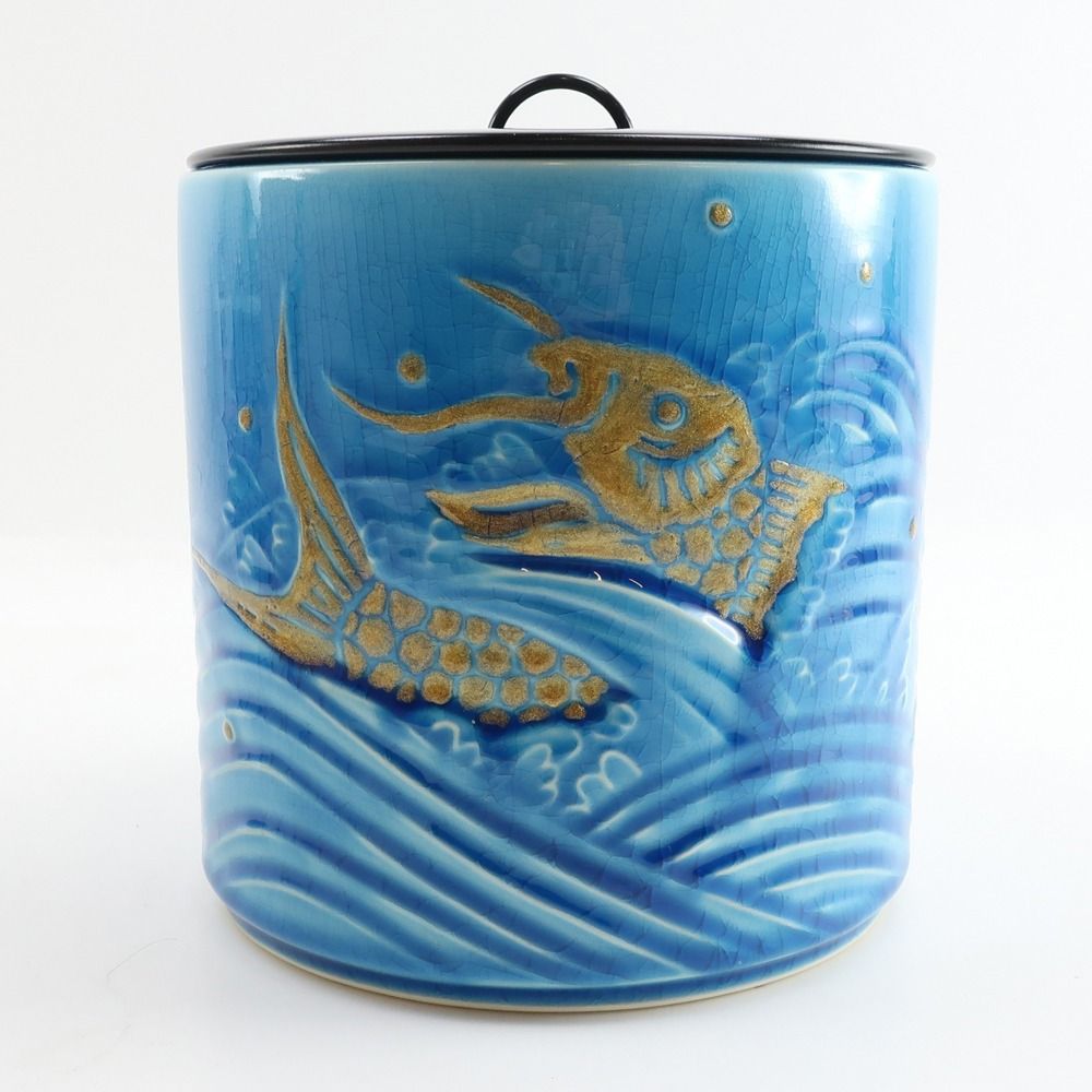 浅黄釉　荒磯　一重口　水指　西尾瑞豊　茶道具　送料無料 茶道具】 浅黄釉 荒磯 水指 西尾瑞豊作 ブルー _ その他雑貨 - メルカリ