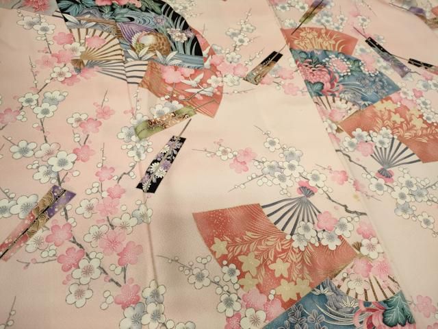 平和屋着物□豪華振袖 扇面花蝶文 金彩 正絹 逸品 CAAV0926ou