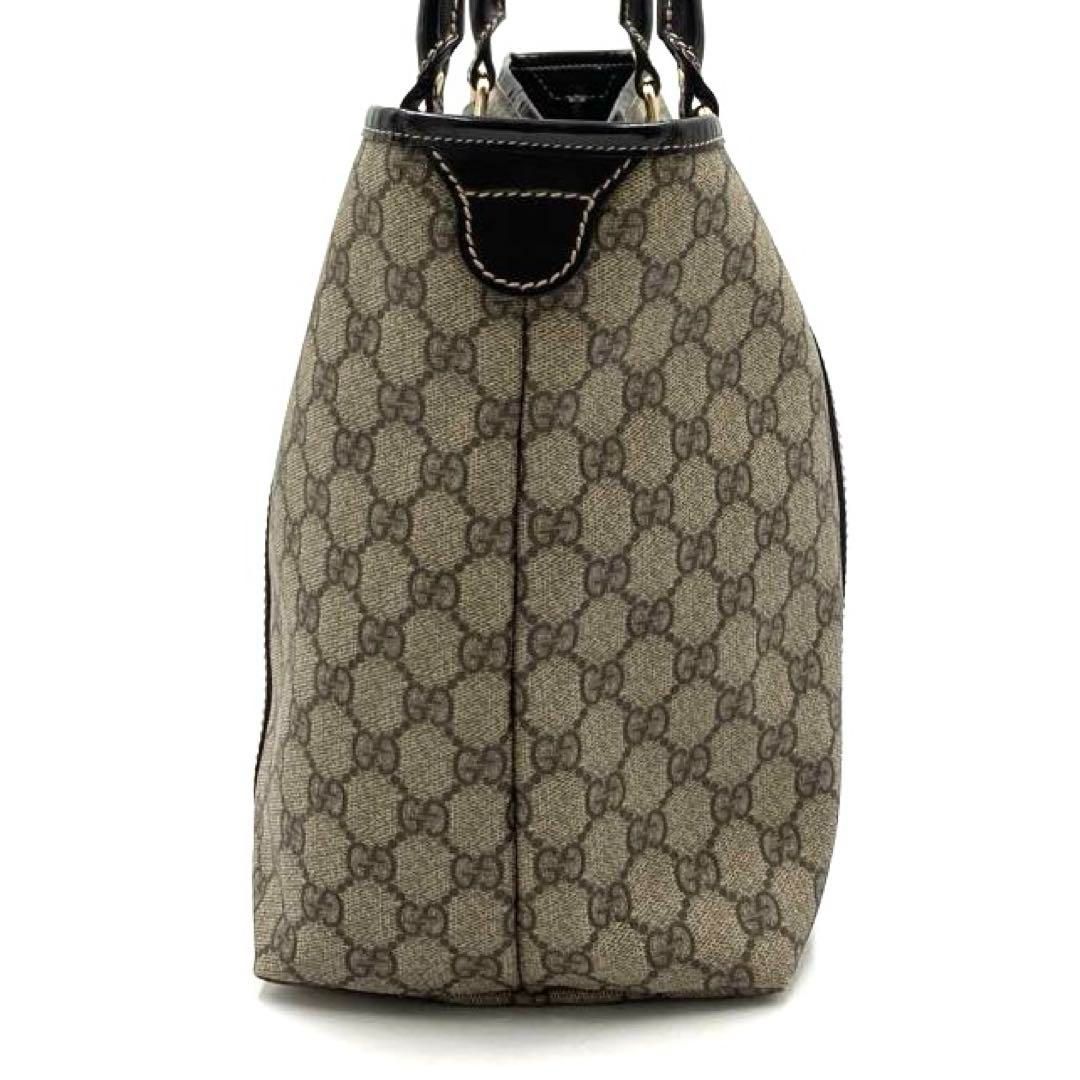 グッチ　美品　トートバッグ　スプリーム　GG柄　PVC レザー　メンズ　ブラウン グッチ/トートバッグ/GGプラス・GGスプリーム/ベージュ×ダーク