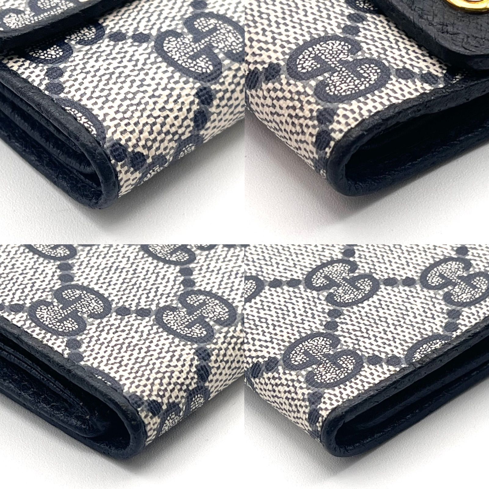 正規品　新品同様　グッチ財布　折り財布　グッチキャンバス　グッチレザー 正規品 極美品 グッチ財布 グッチ折り財布 グッチキャンバス