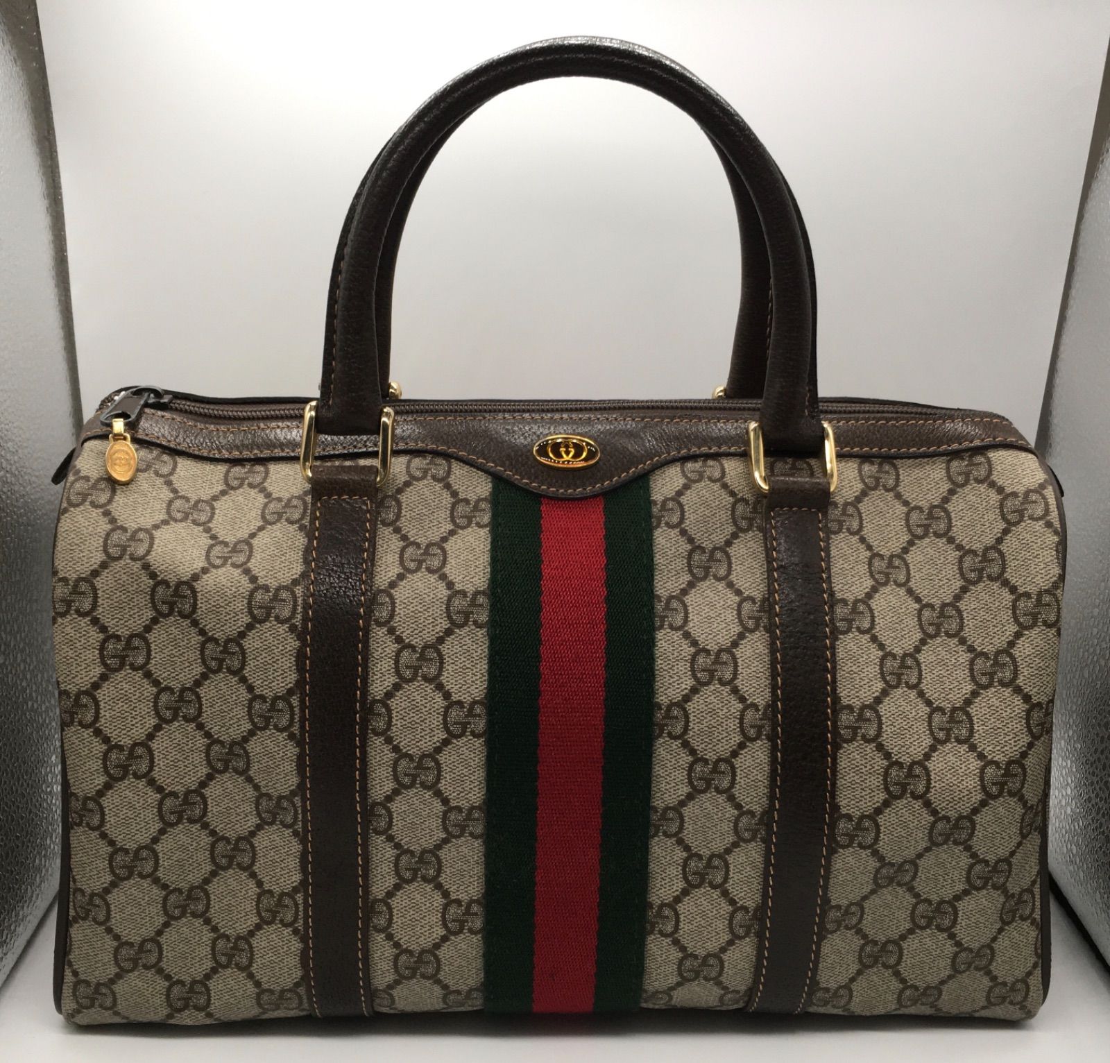 GUCCI オールドグッチ シェリーライン GG柄 PVC ボストンバッグ OLD GUCCI SHERRY LINE GG PATTERNED MINI BOSTON SHOULDER BAG