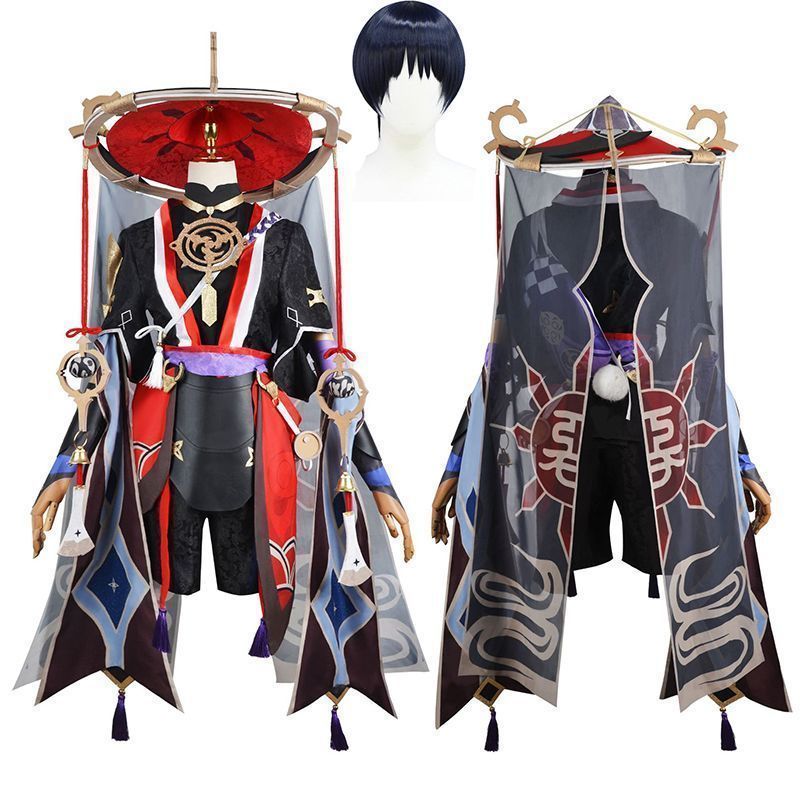 原神 スカラマシュ(放浪者) コスプレ衣装 原神 げんしん ヒロイン Scaramouche コスプレ衣装 コスチューム ハロウィン クリスマス 制服 大人 子供 cosplay イベント 笠付き ウイッグ付き
