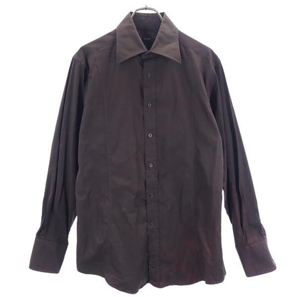 グッチ イタリア製 長袖 シャツ 41/16 ブラウン GUCCI メンズ グッチ イタリア製 長袖 シャツ 41/16 ブラウン GUCCI メンズ