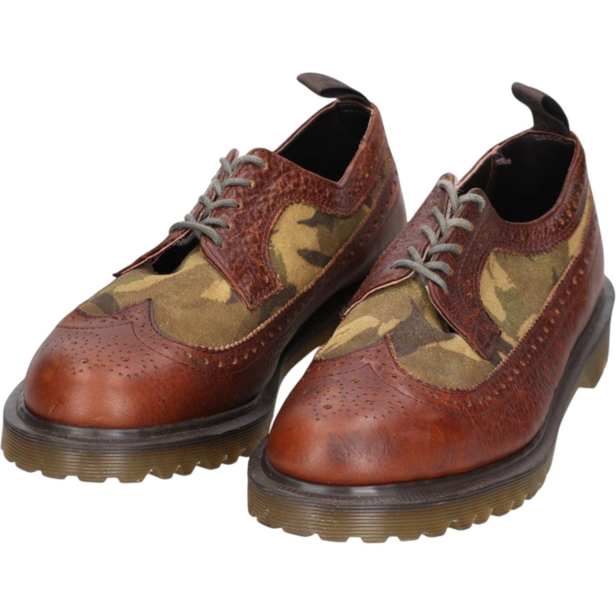 古着 ドクターマーチン Dr.Martens 迷彩柄 フルブローグ ウイングチップシューズ 8 メンズ27.0cm相当|saa013593