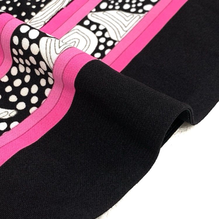 LEONARD レオナール ワンピース 花柄プリント カンカン素材 ブラック