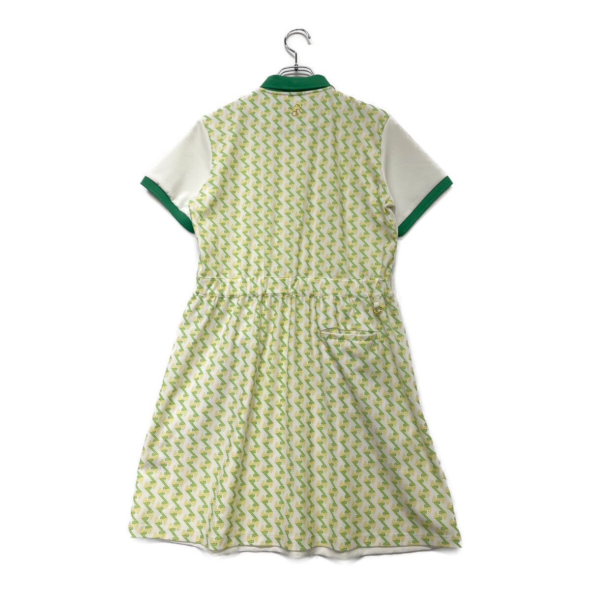 レディース レザレクション Resurrection ワンピース L 白×緑 ホワイト×グリーン 半袖ポロワンピース