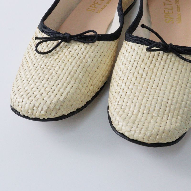 SPELTAスクエアバレエシューズラフィア