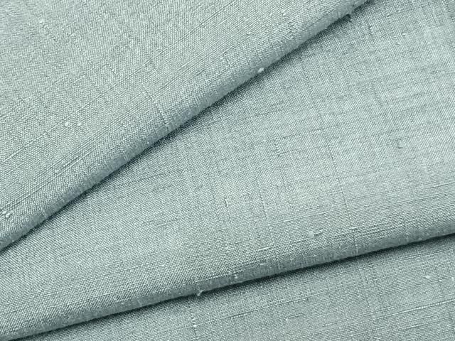 平和屋着物▽本場結城紬 重要無形文化財 単衣 色無地 浅縹色 正絹 AABA7774fy