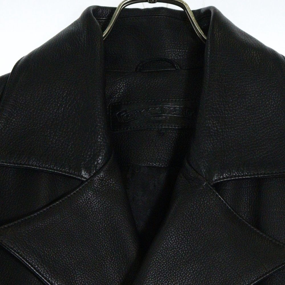 クロムハーツ　CHROMEHEARTS オールレザー　Pコート CHROME HEARTS (クロムハーツ) U FELONY Leather P Coat レザー P