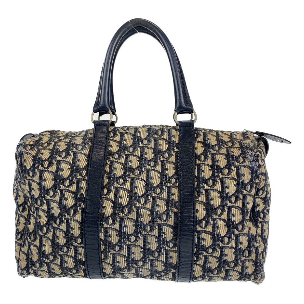 【美品】Dior ボストンバッグ　ネイビー Dior ネイビー ロゴグラム ボストンバッグ シルバー金具 ヴィンテージ