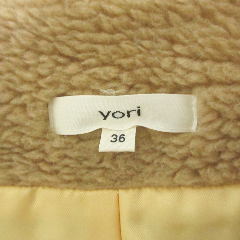 美品 yori ヨリ 23AW もふボアコート ノーカラーコート YR25-23093AW  