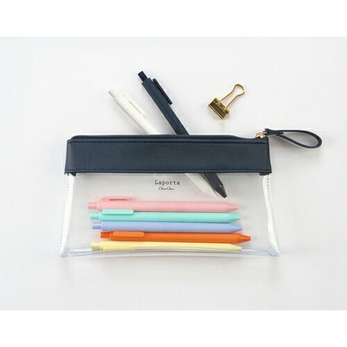 まとめ セキセイ ポーチ クリアクリアケース penサイズ ペールピンク LA-6336 ×10セット