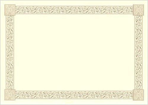 松本洋紙店(Matsumoto Paper) プリンター用 証書用紙 唐草 クリーム A4サイズ 100枚 000-0317