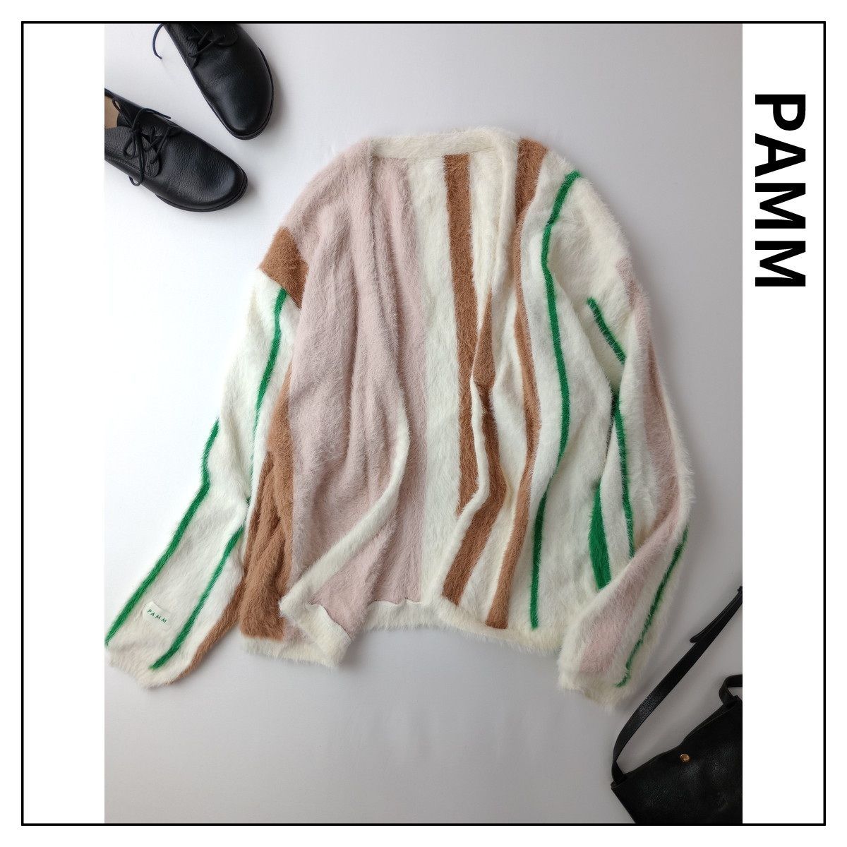 pamm(パム)/知性のストライプカーディガン 定価12900円 PAMM パム 知性