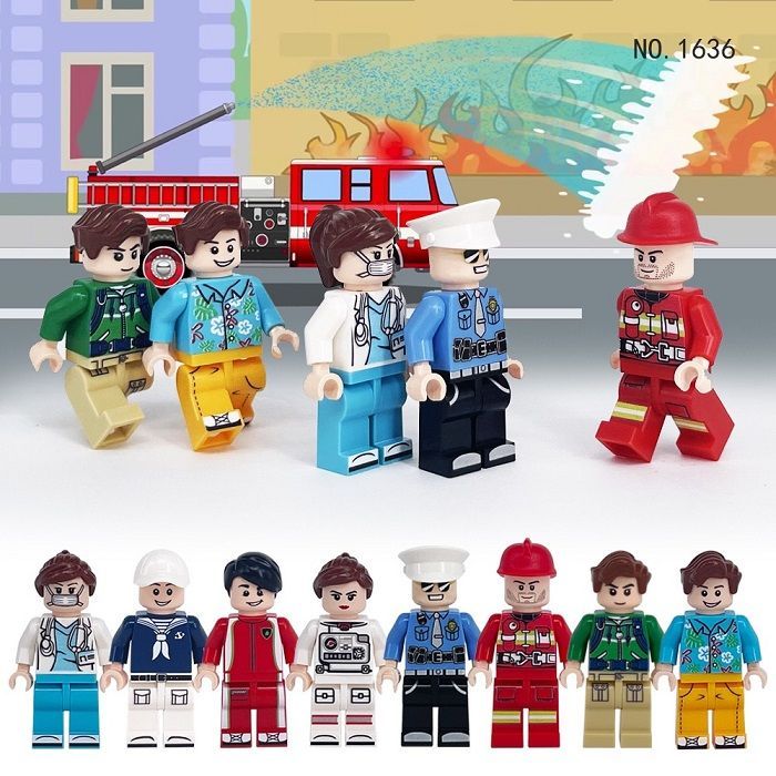 LEGO レゴ 互換 ブロック ミニフィグ はたらく人たち 8体セット 医師