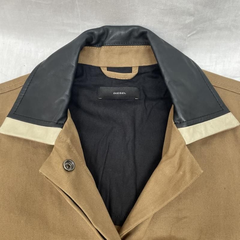 ディーゼルG-BRINA OVERCOAT ステンカラーコート　襟レザー切り替え DIESEL ディーゼル コート G-BRINA OVERCOAT ステンカラー