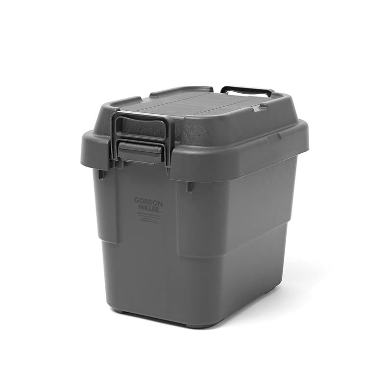 GORDON MILLER 車用 22L スタッキングトランクカーゴ 収納ボックス オーガナイザー ダークグレー 蓋付き 屋外 座れる 0