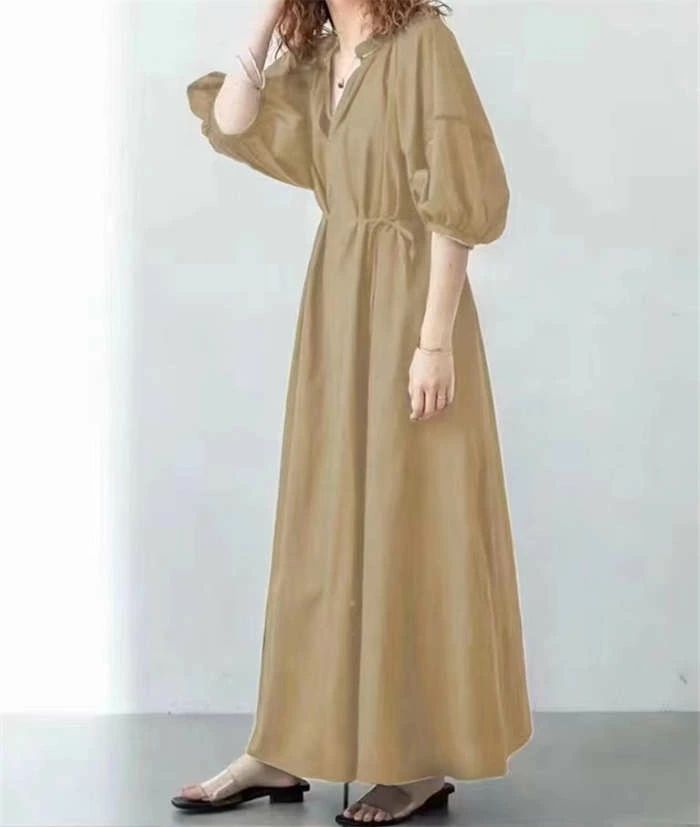 ワンピース 春夏 きれいめ ロング レディース 半袖 ティアード