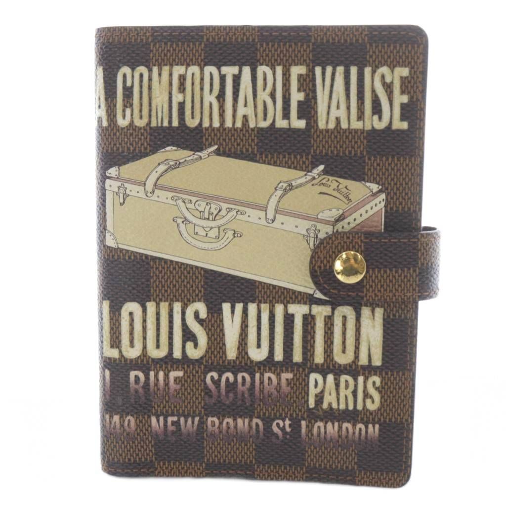 ルイヴィトン LOUIS VUITTON ダミエ アジェンダPM 手帳カバー ロゴ 茶色 CA2180