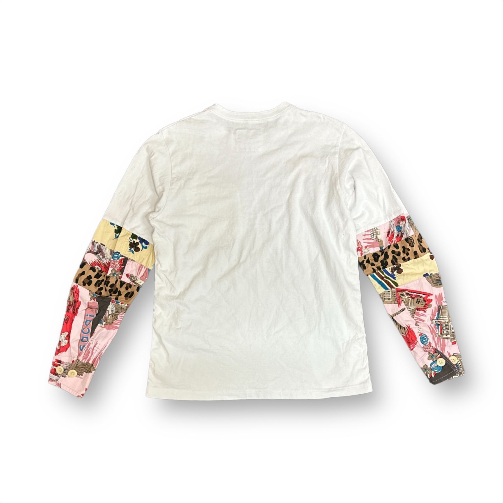 sacai 21SS ARCHIVE PRINT MIX LONG SLEEVE T-SHIRT アーカイブ プリント ミックス ロングスリーブ T シャツ 切替 カットソー サカイ 21-02476M ホワイト系 2 70021A3 - メルカリ