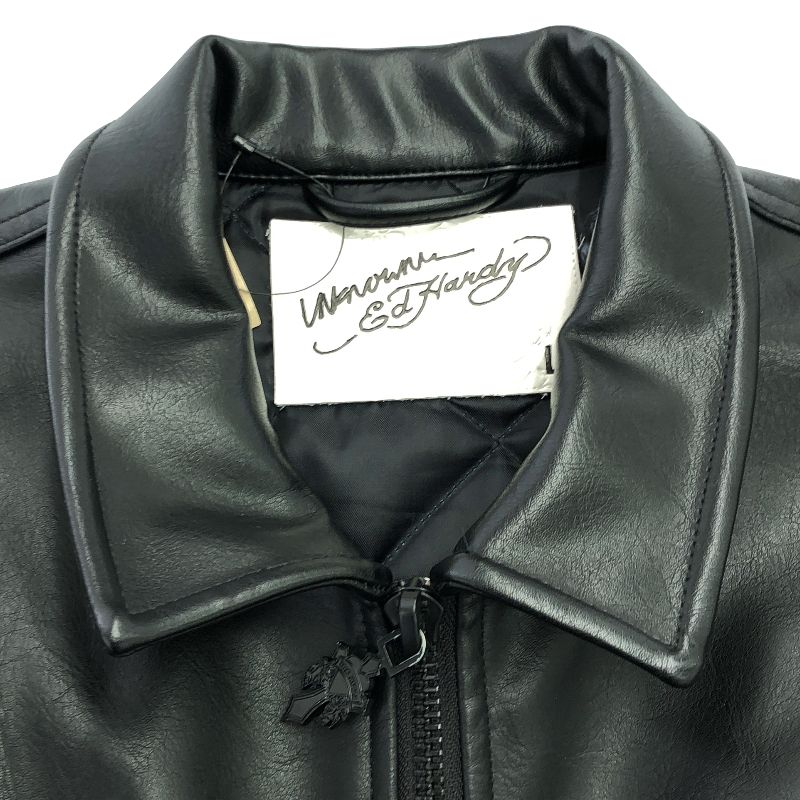 中古】UNKNOWN 合皮 スタジャン L ブラック アンノウン[10 中古】UNKNOWN 合皮 スタジャン L ブラック アンノウン[10