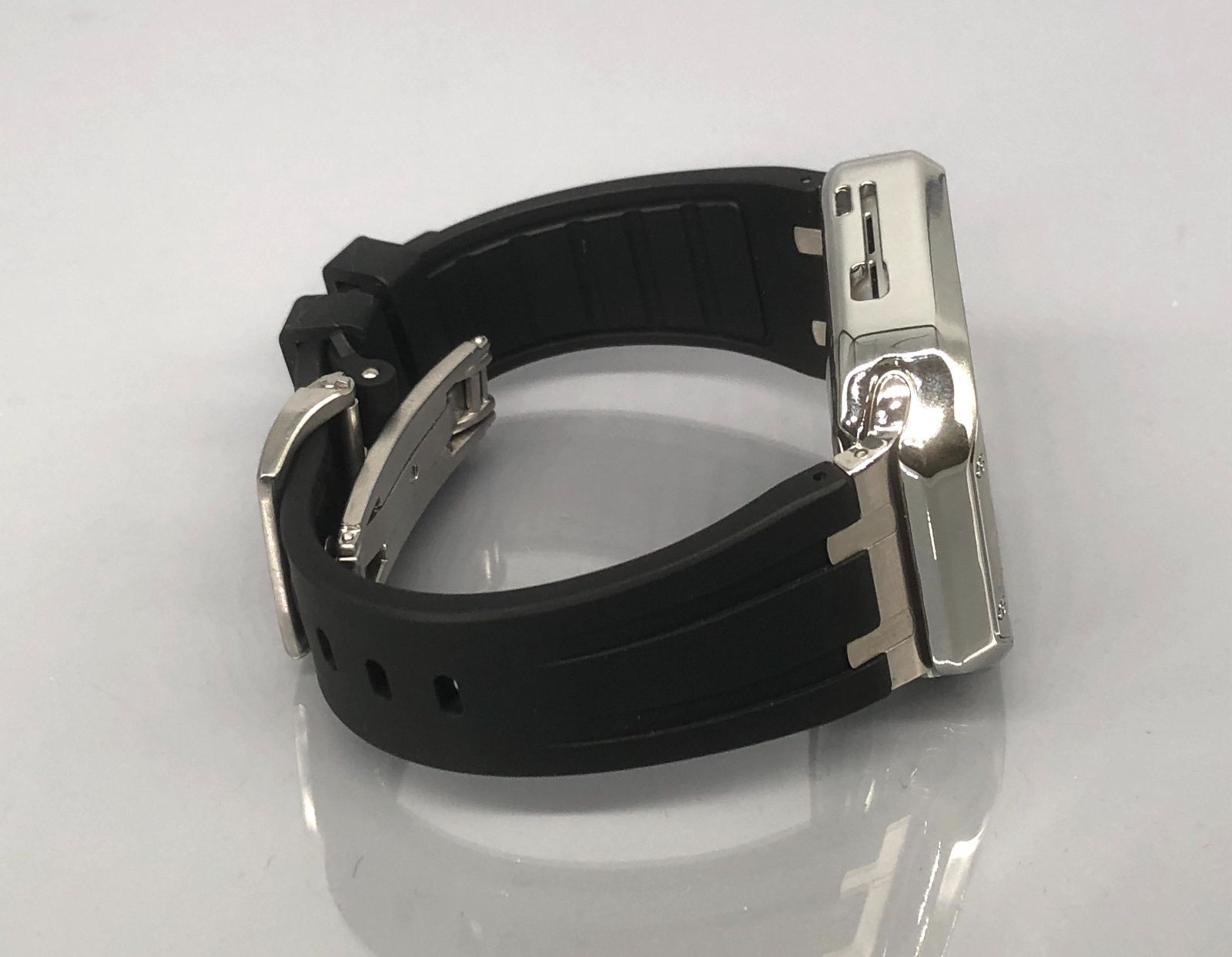 GimelZayinセット シーム ブラック シルバー アップルウォッチ ラバーベルト Apple Watch ケース カバー ウルトラ 38 mm 40 41 42 44 45 49 バンド