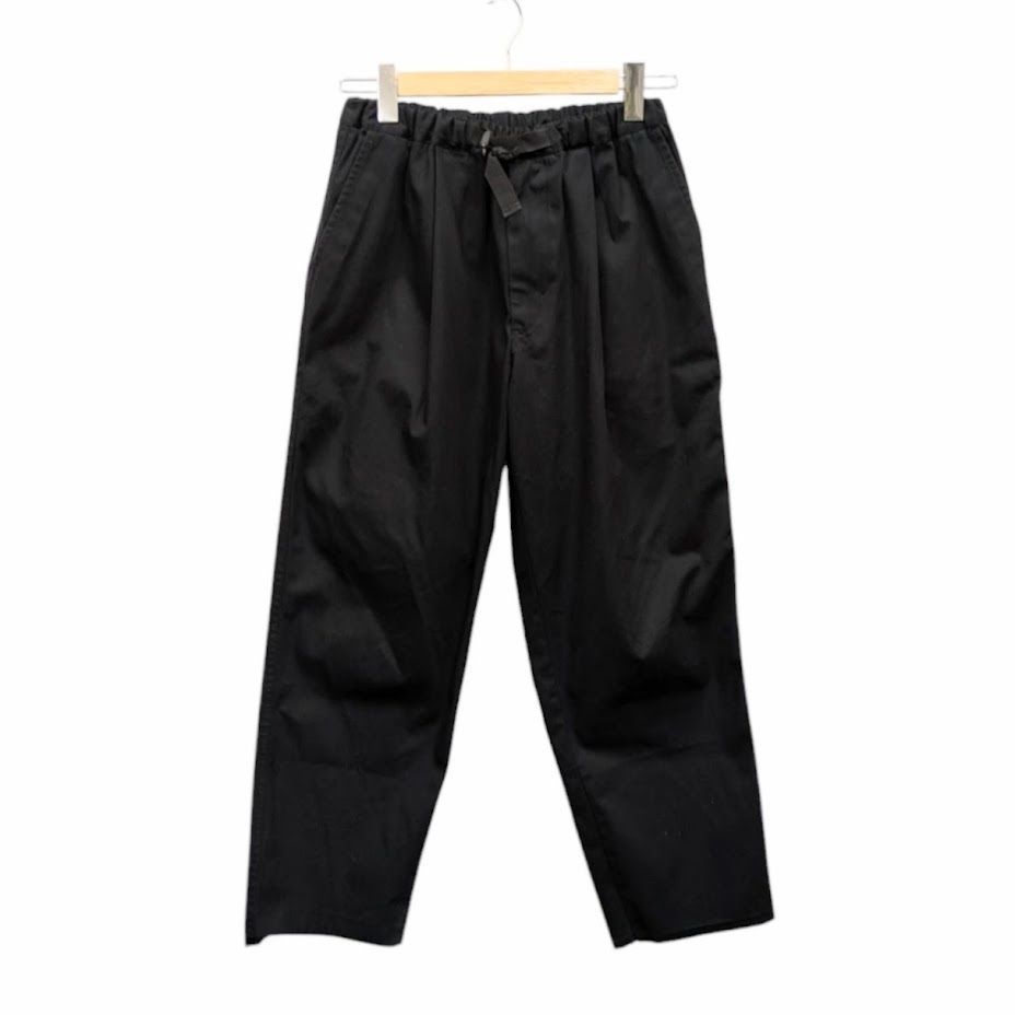 BE PREPARED 2tuck nylon pants ビープリペアード タックパンツ ブラック