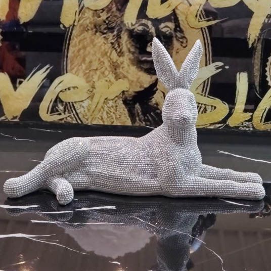 送料無料 未使用 ラビット うさぎ ウサギ rabbit ウサギ好き ラグジュアリー おしゃれオブジェ オブジェ シルバー 銀 存在感抜群 開運 インスタ映え 雑貨 キラキラ リビング 玄関 寝室 プレゼ