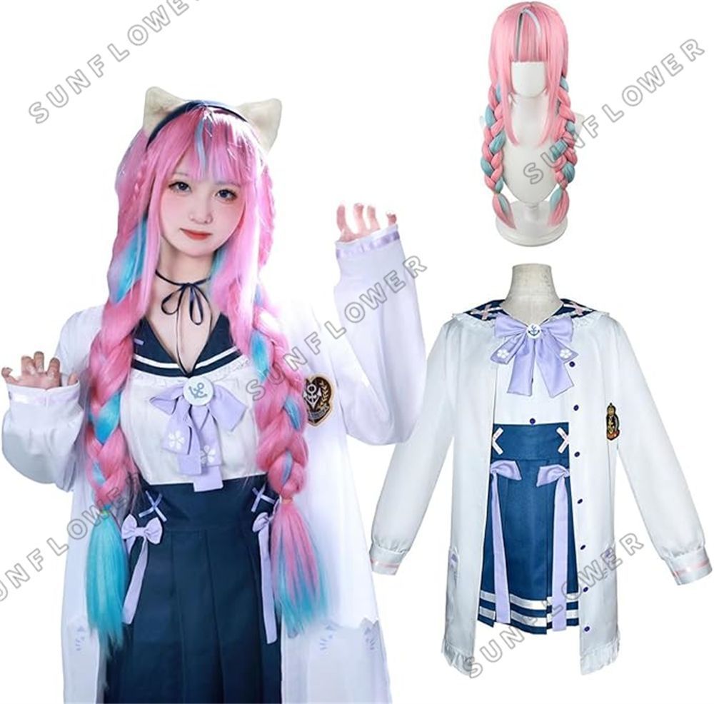 湊あくあ セーラー VTuber コスプレ ウィッグ付き バーチャルライバー  