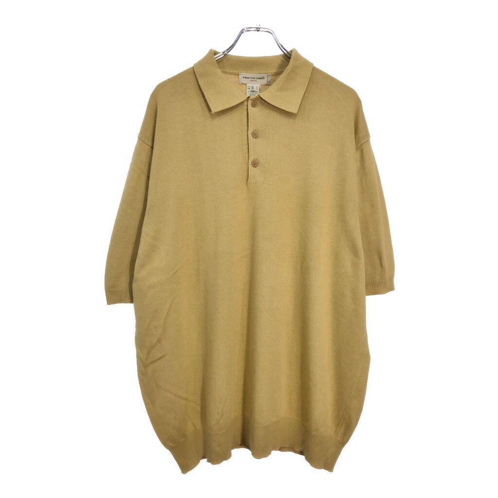 【極美品】90s pronto uomo イタリア製 ニットポロ レーヨン 半袖 極美品】90s pronto uomo イタリア製 ニットポロ レーヨン 半袖