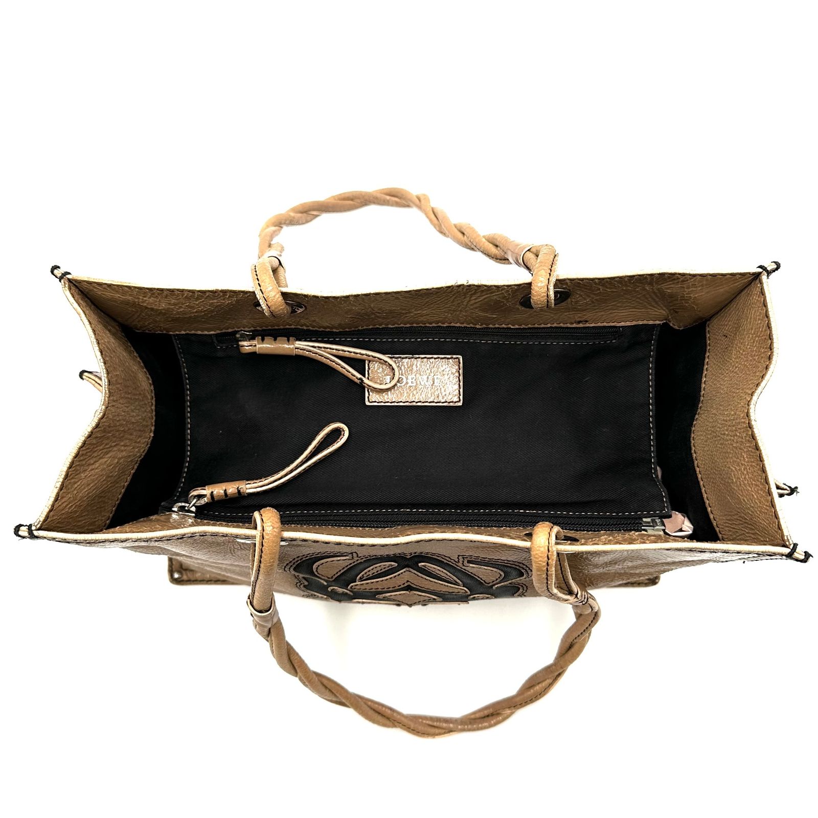 美品】LOEWE ロエベ アナグラム レザー ベージュ トートバッグ